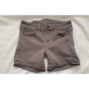 American Eagle Outfitters Super Stretch MIDI Shorts Light Brown Womens Size 4